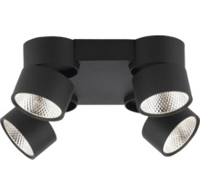 Schwarze Deckenleuchte mit vier Strahlern