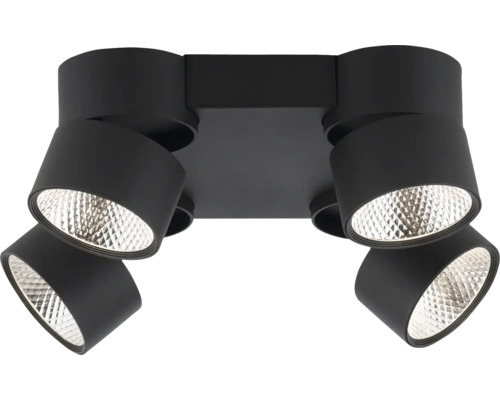 Schwarze Deckenleuchte mit vier Strahlern