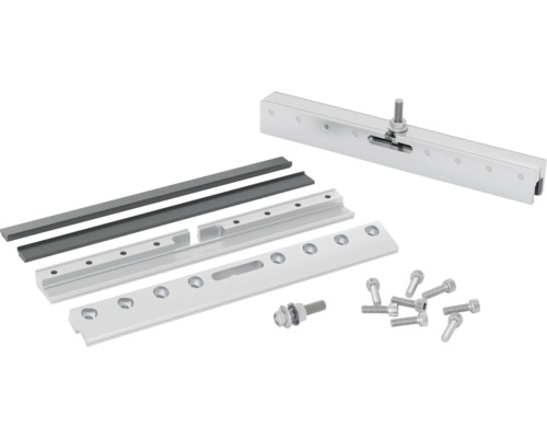 Holzbearbeitungswerkzeug-Set mit Führungsschienen und Befestigungsmaterial