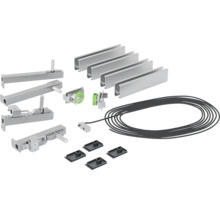 Schiebetürbeschlag-Set mit Schienen, Aufhängungen, Rollen und Zubehör