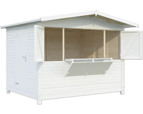 Marktstand Palmako Marian 6,2 m² inkl. Fußboden 328 x 284 cm weiß