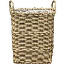 Panier à plantes rectangulaire en rotin avec poignées