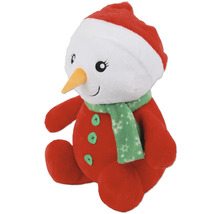 Bonhomme de neige en peluche avec bonnet et écharpe