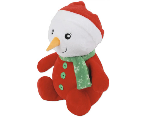 Bonhomme de neige en peluche avec bonnet et écharpe