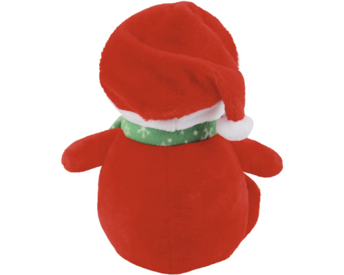 Vue arrière d''une figurine en peluche avec un bonnet de Noël et une écharpe