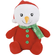 Peluche bonhomme de neige avec écharpe et bonnet