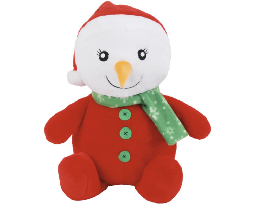 Peluche bonhomme de neige avec écharpe et bonnet