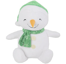 Bonhomme de neige en peluche avec bonnet et écharpe