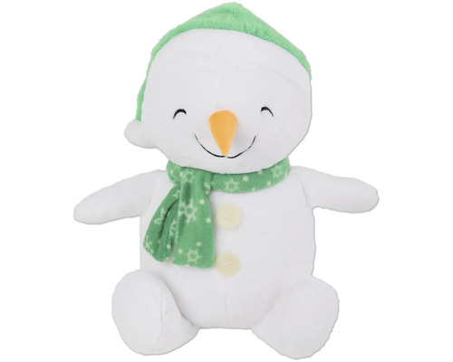 Bonhomme de neige en peluche avec bonnet et écharpe