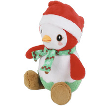 Pingouin en peluche avec bonnet de Noël et écharpe
