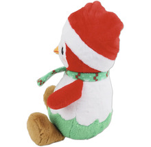 Peluche pingouin avec bonnet de Père Noël et écharpe