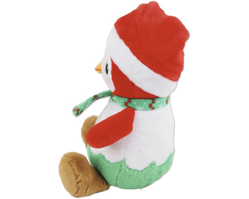 Peluche pingouin avec bonnet de Père Noël et écharpe