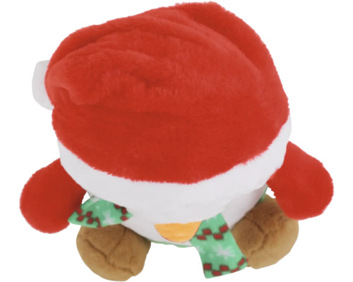 Pingouin de Noël en peluche avec bonnet et écharpe comme décoration