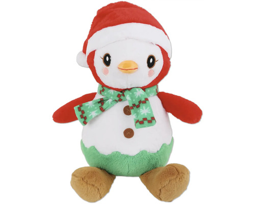Peluche pingouin avec bonnet de Noël et écharpe