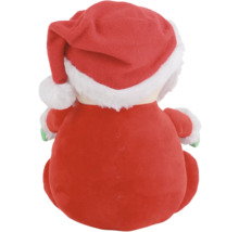 Vue arrière d''une figurine en peluche en costume de Père Noël