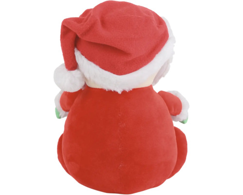 Vue arrière d''une figurine en peluche en costume de Père Noël