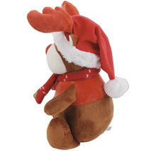 Peluche renne avec bonnet de Noël et écharpe