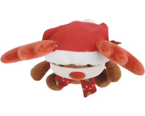 Peluche renne avec bonnet de Noël et écharpe