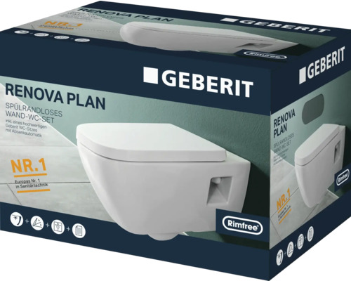 Emballage du set WC mural sans bride Geberit Renova Plan