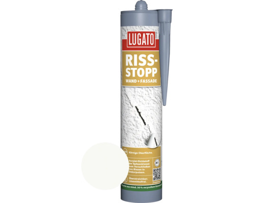 Matériau d'étanchéité acrylique Lugato anti-fissures pour murs et façades blanc 310 ml Matériau d'étanchéité acrylique Lugato anti-fissures pour murs et façades blanc 310 ml