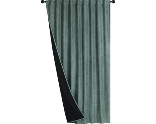 Blickdichter Vorhang mit Kräuselbandaufhängung