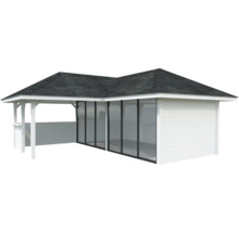 Pavillon de jardin avec toit et façade vitrée