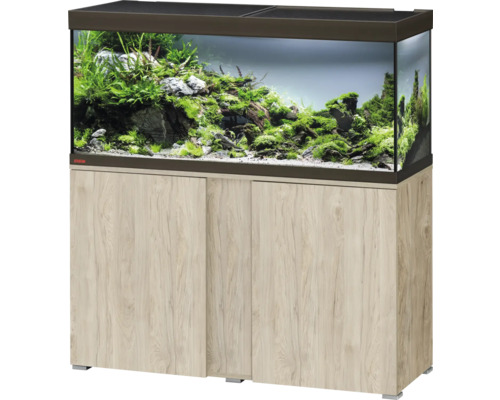 Aquariumkombination EHEIM Vivaline 240 mit LED-Beleuchtung, Heizer, Filter und Unterschrank pinie / bronze Aquarium mit Unterschrank und Inneneinrichtung