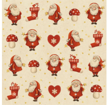 Motif avec Père Noël, botte, cœur et amanite tue-mouches
