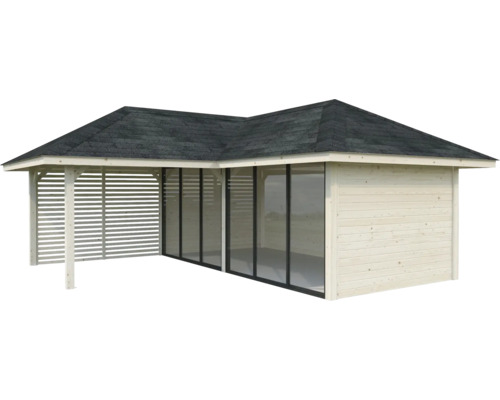 Abri de jardin en bois avec fenêtre et toit