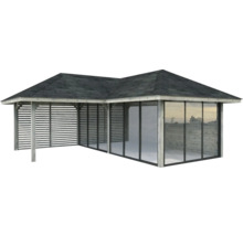 Pavillon de jardin avec espace fermé et ouvert