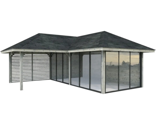 Pavillon de jardin avec espace fermé et ouvert