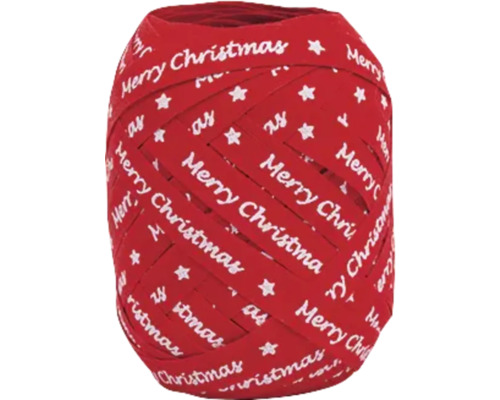 Knäuel by Nature 10 mm x 12 m Merry Christmas rot Geschenkband mit Merry Christmas Schriftzug