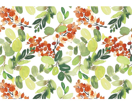 Geschenkpapier Kraft by Nature 2 m x 70 cm Charme Muster mit Blättern und Beeren
