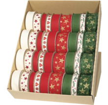 Verschiedene Rollen Geschenkband mit Motiven in einer Box