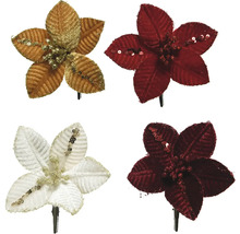 Clips décoratifs étoile de Noël avec paillettes