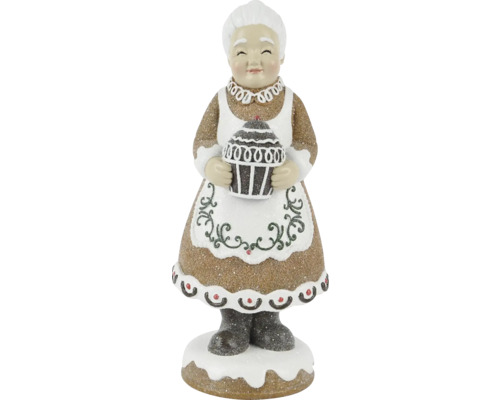 Dekofigur Oma mit Kuchen für die Weihnachtsdekoration