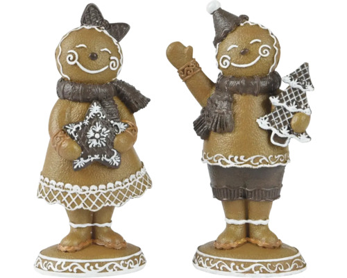 Zwei Lebkuchenfiguren als Weihnachtsdekoration