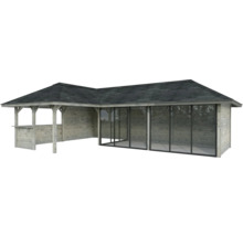 Pavillon de jardin avec espace ouvert et fermé