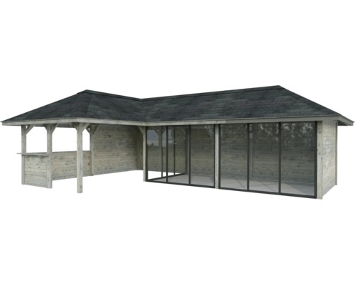 Pavillon de jardin avec espace ouvert et fermé