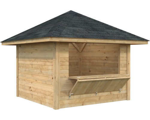 Pavillon en bois avec toit et trappe