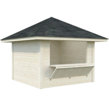 Bar de jardin en bois avec toit et comptoir de vente