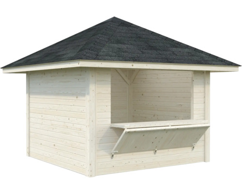 Bar de jardin en bois avec toit et comptoir de vente