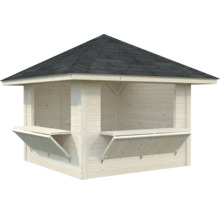 Pavillon de jardin en bois avec toit et comptoirs pliants