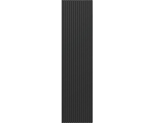 Panneau acoustique Fjordwall Linoleum noir 2400 x 600 x 20 mm Panneau à lamelles verticales pour revêtement mural