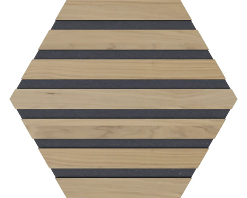 Fjordwall Akustikpaneel He x agon Walnuss 265 x 265 x 9 mm 1 Pack = 3 Stück