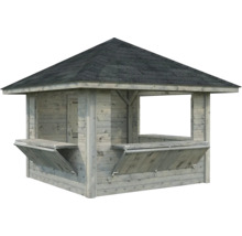 Pavillon de barbecue en bois avec carton bitumé