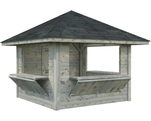 Pavillon de barbecue en bois avec carton bitumé