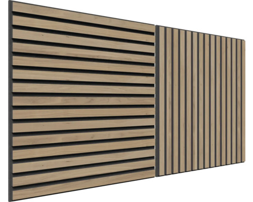 Clôture en bois avec lattes horizontales et verticales