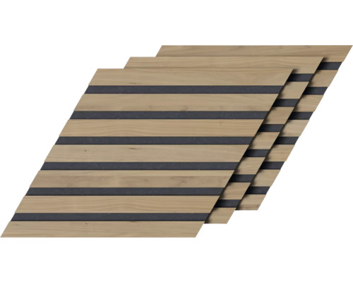 Trois panneaux en bois avec feutre acoustique pour la décoration murale