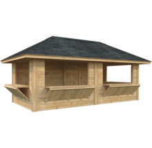 Abri de jardin en bois avec volets de vente et toit bitumé